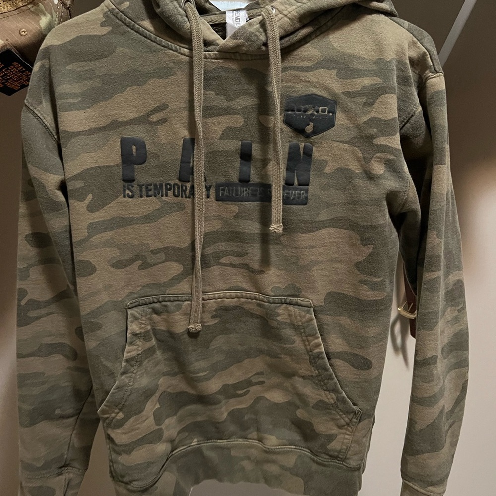 Camo Hoodie with Motivational Print